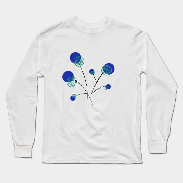 Filigrane Blumen Blau Long Sleeve T-Shirt by Blumchen